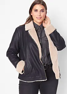 Lederimitat-Jacke, gefüttert, bonprix Lederimitat-Jacke, gefüttert, bonprix