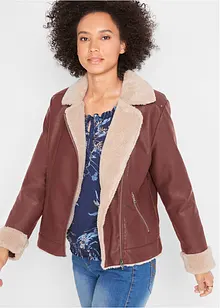 Lederimitat-Jacke, gefüttert, bonprix Lederimitat-Jacke, gefüttert, bonprix