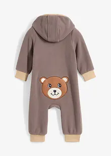 Fleeve-Overall mit Kapuze und Bärchen-Applikation, bonprix Fleeve-Overall mit Kapuze und Bärchen-Applikation, bonprix