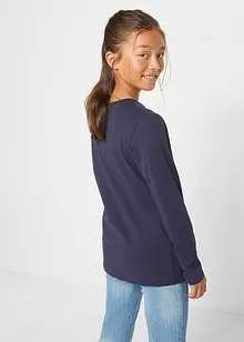 Lot de 2 T-shirts fille manches longues avec motif de Noël, bonprix Lot de 2 T-shirts fille manches longues avec motif de Noël, bonprix