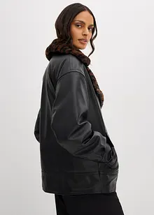Lederimitat-Jacke mit Leoparden Kunstfell, bonprix Lederimitat-Jacke mit Leoparden Kunstfell, bonprix