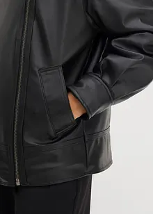 Lederimitat-Jacke mit Leoparden Kunstfell, bonprix Lederimitat-Jacke mit Leoparden Kunstfell, bonprix
