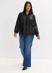 Hemdbluse aus glänzendem Satin, bonprix Hemdbluse aus glänzendem Satin, bonprix