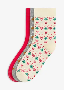 Weihnachtssocken mit Bio-Baumwolle (3er Pack), bonprix Weihnachtssocken mit Bio-Baumwolle (3er Pack), bonprix