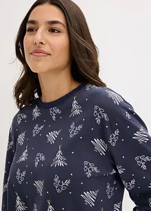 Pyjama aus reiner Baumwolle mit Glitzerdruck, bonprix Pyjama aus reiner Baumwolle mit Glitzerdruck, bonprix