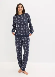 Pyjama aus reiner Baumwolle mit Glitzerdruck, bonprix Pyjama aus reiner Baumwolle mit Glitzerdruck, bonprix