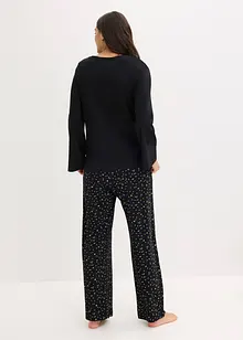 Pyjama aus reiner Baumwolle mit Glitzerdruck, bonprix Pyjama aus reiner Baumwolle mit Glitzerdruck, bonprix