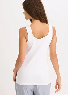 Unterhemd mit Bio-Baumwolle und Spitze (2er Pack), bonprix Unterhemd mit Bio-Baumwolle und Spitze (2er Pack), bonprix