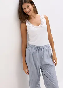 Unterhemd mit Bio-Baumwolle und Spitze (2er Pack), bonprix Unterhemd mit Bio-Baumwolle und Spitze (2er Pack), bonprix