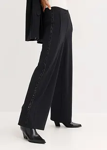 Schlupfhose aus Punto di Roma mit Glitzersteinchen, bonprix Schlupfhose aus Punto di Roma mit Glitzersteinchen, bonprix