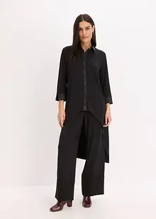 Chemisier en jersey à empiècements en satin, bonprix Chemisier en jersey à empiècements en satin, bonprix