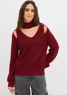 Grobstrick-Pullover mit Cut-Outs, bonprix Grobstrick-Pullover mit Cut-Outs, bonprix