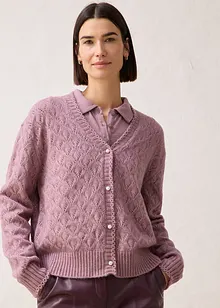 Ajour-Strickjacke mit Wolle, bonprix Ajour-Strickjacke mit Wolle, bonprix