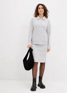 Jupe molletonnée à rivets, bonprix Jupe molletonnée à rivets, bonprix