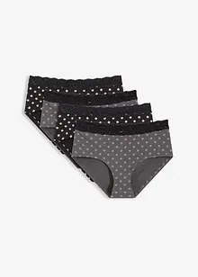 Maxipanty mit Spitze mit Bio-Baumwolle (4er Pack), bonprix Maxipanty mit Spitze mit Bio-Baumwolle (4er Pack), bonprix
