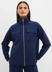 Sweat zippé en matière un peu brillante, bonprix Sweat zippé en matière un peu brillante, bonprix