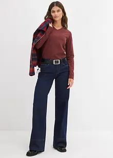 Wide-Leg-Jeans Mid Waist mit Bio Baumwolle, bonprix Wide-Leg-Jeans Mid Waist mit Bio Baumwolle, bonprix
