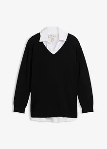 Umstands- und Stillset aus Pullover und ärmelloser Bluse aus Bio-Baumwolle, bonprix Umstands- und Stillset aus Pullover und ärmelloser Bluse aus Bio-Baumwolle, bonprix