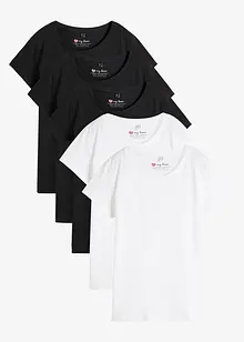 Lot de 5 T-shirts col rond, bonprix Lot de 5 T-shirts col rond, bonprix