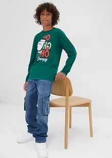 Langarmshirt Snoopy mit Weihnachtsmotiv aus reiner Baumwolle, Peanuts Langarmshirt Snoopy mit Weihnachtsmotiv aus reiner Baumwolle, Peanuts