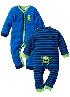 Lot de 2 grenouillères bébé à manches longues en coton bio, bpc bonprix collection Lot de 2 grenouillères bébé à manches longues en coton bio, bpc bonprix collection
