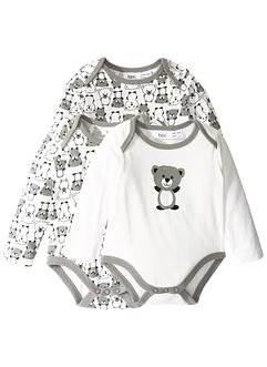 Lot de 3 bodies bébé manches longues en coton bio, bpc bonprix collection Lot de 3 bodies bébé manches longues en coton bio, bpc bonprix collection