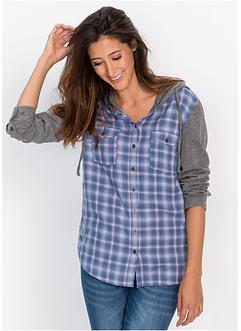 Chemise à carreaux avec manches et capuche jersey, John Baner JEANSWEAR Chemise à carreaux avec manches et capuche jersey, John Baner JEANSWEAR
