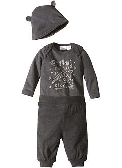 Body bébé + pantalon jersey + bonnet (Ens. 3 pces.) coton bio, bpc bonprix collection Body bébé + pantalon jersey + bonnet (Ens. 3 pces.) coton bio, bpc bonprix collection
