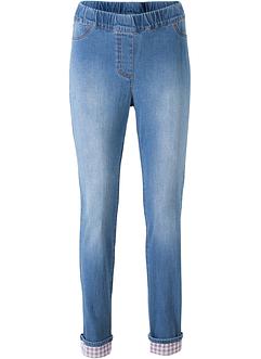 Jean extensible avec empiècement à carreaux, bpc bonprix collection Jean extensible avec empiècement à carreaux, bpc bonprix collection