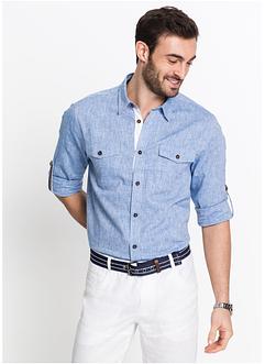 Chemise manches longues en mélange lin Regular Fit, bpc selection Chemise manches longues en mélange lin Regular Fit, bpc selection