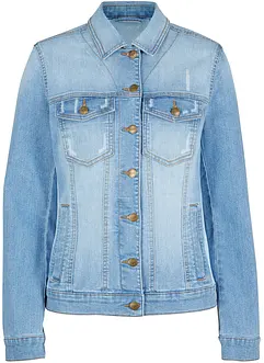 Jeansjacke mit seitlichem Rippeinsatz, bonprix Jeansjacke mit seitlichem Rippeinsatz, bonprix
