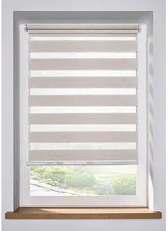 Schnurloses Doppelrollo in Leinen-Optik, bonprix Schnurloses Doppelrollo in Leinen-Optik, bonprix