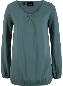 Langarmshirt mit Gummizug aus reiner Baumwolle, bonprix Langarmshirt mit Gummizug aus reiner Baumwolle, bonprix