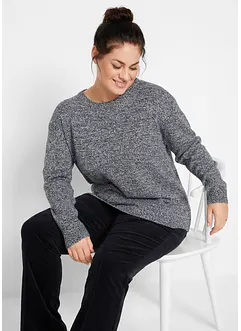 Pull en maille chinée à col rond, bonprix Pull en maille chinée à col rond, bonprix