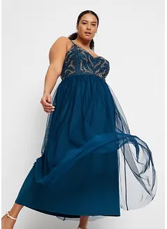 Trägerkleid mit Perlenstickerei, bonprix Trägerkleid mit Perlenstickerei, bonprix
