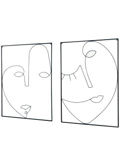 Wanddeko mit Gesichtern (2er Pack), bpc living bonprix collection