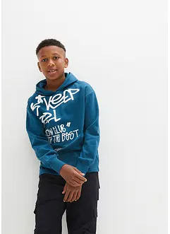 Hoodie mit Graffiti-Print aus reiner Bio-Baumwolle, bonprix Hoodie mit Graffiti-Print aus reiner Bio-Baumwolle, bonprix