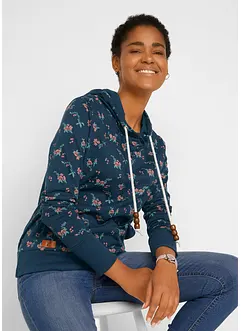 Kapuzensweatshirt mit Kordeln aus reiner Baumwolle, bonprix Kapuzensweatshirt mit Kordeln aus reiner Baumwolle, bonprix