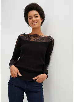 Pullover mit Spitze, bonprix Pullover mit Spitze, bonprix