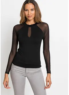 T-shirt manches longues en viscose et mesh, bonprix T-shirt manches longues en viscose et mesh, bonprix