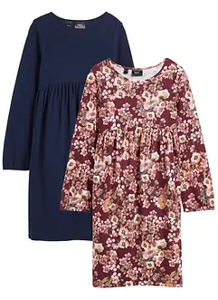 Jerseykleid aus reiner Baumwolle (2er Pack), bonprix Jerseykleid aus reiner Baumwolle (2er Pack), bonprix