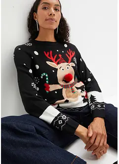 Feinstrickpullover mit Rundhalsausschnitt, bonprix Feinstrickpullover mit Rundhalsausschnitt, bonprix