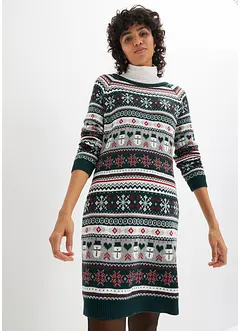 Strickkleid mit weihnachtlichem Muster, bonprix Strickkleid mit weihnachtlichem Muster, bonprix