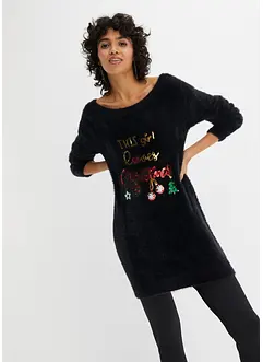 Off-Shoulder-Pullover mit Weihnachtsmotiv, bonprix Off-Shoulder-Pullover mit Weihnachtsmotiv, bonprix