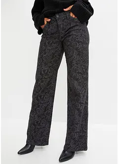 Jean large taille mi-haute à motif brillant, bonprix Jean large taille mi-haute à motif brillant, bonprix