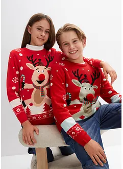 Pull en maille enfant avec motif de Noël, bonprix Pull en maille enfant avec motif de Noël, bonprix