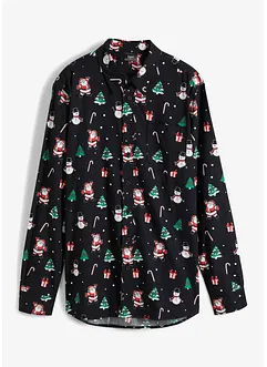 Chemise manches longues avec motif de Noël, bonprix Chemise manches longues avec motif de Noël, bonprix