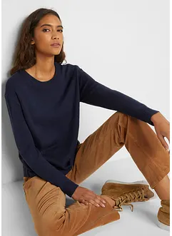 Strick-Pullover mit Rundhals-Ausschnitt, bonprix Strick-Pullover mit Rundhals-Ausschnitt, bonprix