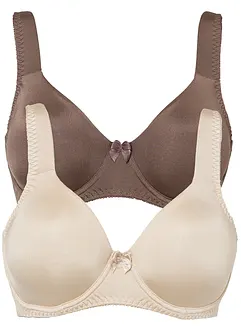 T-Shirt BH mit Bügel und Glanzeffekt (2er Pack), bonprix T-Shirt BH mit Bügel und Glanzeffekt (2er Pack), bonprix