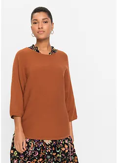Oversize Ripp-Pullover aus Viskose-Mix, bonprix Oversize Ripp-Pullover aus Viskose-Mix, bonprix